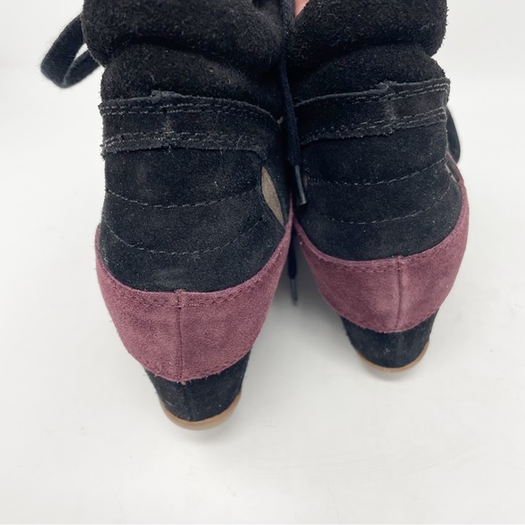 Ash Limited Bowie Wedge Sneaker Suede - Worn once - Size 40 Black Burgundy - Picture 6 of 10